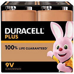 Duracell - NOUVEAU Piles alcalines 9V Plus, 6LR61, paquet de 4