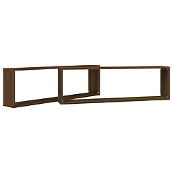 Avis vidaXL Étagères murales cube 2 pcs Chêne marron 100x15x30 cm Bois