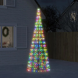 vidaXL Arbre de Noël lumineux sur mât de drapeau 550 LED coloré 300 cm