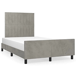 Maison Chic Lit adulte - Cadre Structure de lit avec tête de lit Contemporain Gris clair 120x200 cm -MN33570