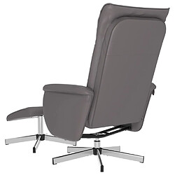 Maison Chic Fauteuil inclinable,Fauteuil luxe de relaxation avec repose-pied gris similicuir -MN97389 pas cher