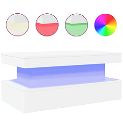 Maison Chic Table basse pour salon | Table à café avec lumières LED blanc 90x50x40 cm -GKD25702