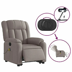 Maison Chic Fauteuil Relax pour salon, Fauteuil inclinable de massage électrique Taupe Tissu -GKD90977 pas cher