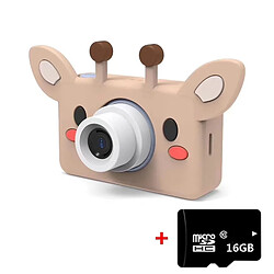 Wewoo Caméra Enfant D9 800 W Pixel Lens Mode Mini de sport numérique mince et légère avec écran de 2,0 pouces et étui de protection en forme de girafe et mémoire 16G pour enfants