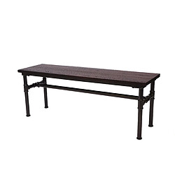 Mendler Banc HWC-H10b, salle à manger, bois d'orme, design industriel,120x35cm,certifié MVG~ noir-marron