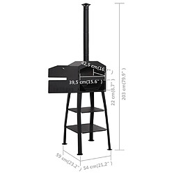 vidaXL Four à pizza d'extérieur Charbon de bois 2 pierres réfractaires pas cher