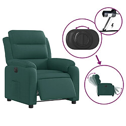 Acheter vidaXL Fauteuil inclinable électrique Vert foncé Tissu