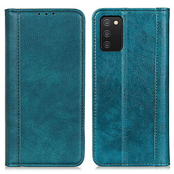 Etui en PU texture litchi fermeture automatique magnétique avec support vert pour votre Samsung Galaxy A03s (164.2 x 75.9 x 9.1mm)