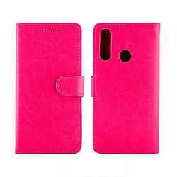 Acheter Wewoo Housse Coque Pour LG W30 Crazy Horse Texture de protection en cuir à rabat horizontal avec support et fentes cartes et portefeuille et cadre photo magenta