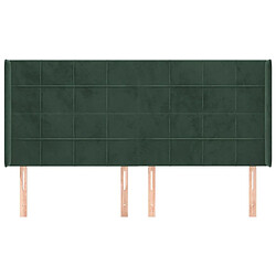 Avis Maison Chic Tête de lit moderne avec oreilles pour chambre - Décoration de lit Vert foncé 163x16x118/128 cm Velours -MN88269