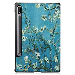 Etui en PU fonction veille/réveil automatique avec support Fleur d'abricot pour votre Samsung Galaxy Tab S8