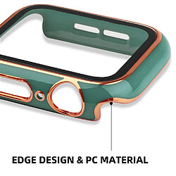 Coque en TPU électroplaqué, vert noirâtre/or pour votre Apple Watch Series 7 41mm