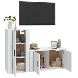 Avis Maison Chic Ensemble de meubles TV 2 pcs pour salon - Blanc Bois d'ingénierie -MN50480