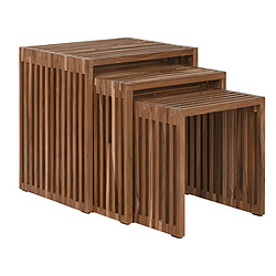 Avis Pegane Lot de 3 tables d'appoints en bois de teck coloris naturel