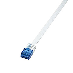 LogiLink Câble patch plat U/UTP, Cat. 6, 5,0 m, blanc ()