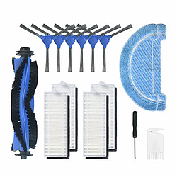 2pcs Chiffons+3paires brosses latérales+4pcs filtres+1 peigne blanc+1 tournevis+1 brosse à rouleau pour Conga Robot 1090 Aspirateur