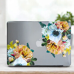 Avizar Coque Protection Rigide Design Fleurs Noir p. MacBook Air 13 2020 / 2019 / 2018 pas cher