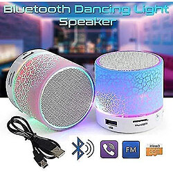 Universal Haut-parleur Bluetooth sans fil portable YH-MinI, haut-parleur stéréo rechargeable avec lumière LED (blanc)