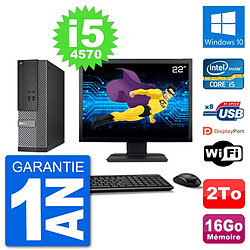 PC Dell Optiplex 3020 SFF Ecran 22" i5-4570 RAM 16Go Disque 2To Windows 10 Wifi - Occasion