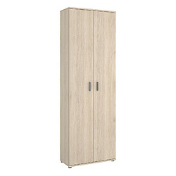 Pegane Armoire en panneaux de particules mélaminés coloris chêne naturel - Longueur 60.9 x Profondeur 35.3 x Hauteur 190.2 cm