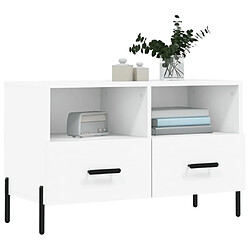 Avis Maison Chic Meuble TV scandinave - Banc TV pour salon Blanc 80x36x50 cm Bois d'ingénierie -MN74843