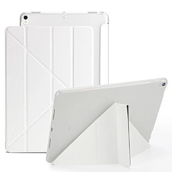 Etui en PU stand en origami blanc pour votre Apple iPad Air 10.5 (2019)/Pro 10.5 pouces (2017)