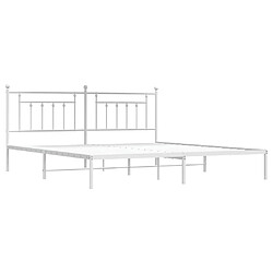 Maison Chic Lit adulte - Cadre de lit métal avec tête de lit,Structure du lit Contemporain pour chambre blanc 200x200 cm -MN77846 pas cher