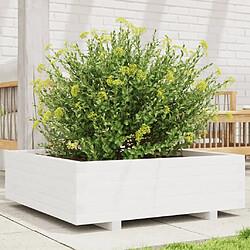 vidaXL Jardinière blanc 80x80x26,5 cm bois de pin massif