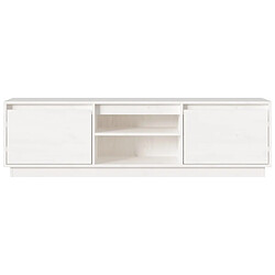 Acheter vidaXL Meuble TV Blanc 140x35x40 cm Bois de pin massif