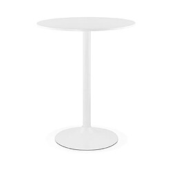 Avis Mes Table de bar ronde 90 cm en bois et métal blanc - BARMAN