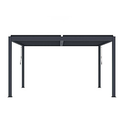 Acheter Vente-Unique Pergola bioclimatique autoportante en aluminium avec lames orientables 12 m² anthracite - CASSAPIA