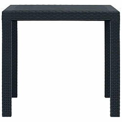 Maison Chic Table de jardin | Table d'extérieur Anthracite 79x79x72cm Plastique Aspect de rotin -GKD85026