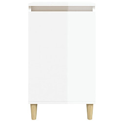 Maison Chic Tables de chevet 2pcs - Table basse Table de nuit - blanc brillant 40x35x70cm bois ingénierie -MN52874 pas cher