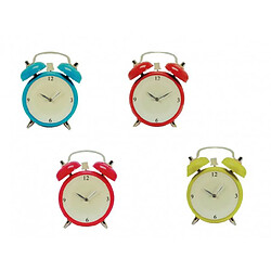 Totalcadeau Horloge Murale Réveil en verre - Vintage style ancienne Couleur - Bleu pas cher