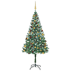 vidaXL Arbre de Noël artificiel pré-éclairé/boules pommes de pin 180cm