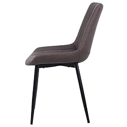 Beliani Set de 2 Cuir PU Chaise de salle à manger Marron foncé MELROSE II pas cher