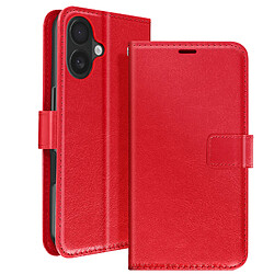 Mayaxess Étui pour iPhone 16 Plus Portefeuille avec Dragonne Rouge