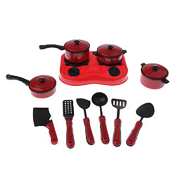 11 Pièces / Set Simulation En Plastique Ensemble De Cuisine Ensemble Cuisine Pour Enfants Rouge