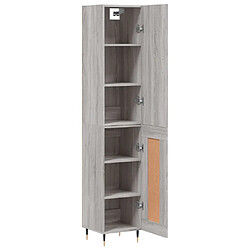 Avis vidaXL Buffet haut Sonoma gris 34,5x34x180 cm Bois d'ingénierie