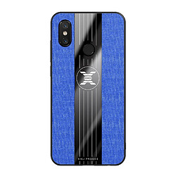 Wewoo Coque Souple Pour Xiaomi Mi 8 XINLI Stitching Tissu Étui de protection antichoc TPU Bleu