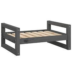 vidaXL Lit pour chien Gris 65,5x50,5x28 cm Bois de pin solide