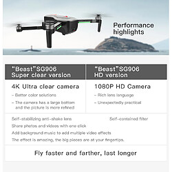 Avis SG906 GPS 5G WIFI FPV 4K Caméra Brushless RC selfie Pliable Drone Quadcopter Noir