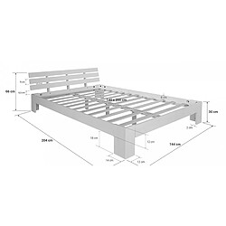 Avis Homestyle4U Lit double en bois futon 140x200 bois naturel