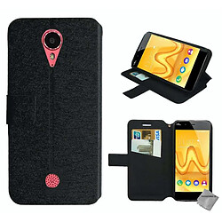 Htdmobiles Housse etui portefeuille pour Wiko Tommy + film ecran - NOIR