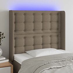 Maison Chic Tête de lit scandinave à LED,meuble de chambre Taupe 93x16x118/128 cm Tissu -MN66671