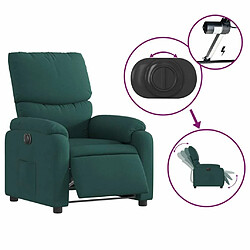 Maison Chic Fauteuil Relax pour salon, Fauteuil inclinable électrique Vert foncé Tissu -GKD16063 pas cher