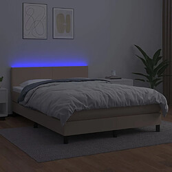 Avis vidaXL Sommier à lattes de lit avec matelas LED Cappuccino 140x200 cm