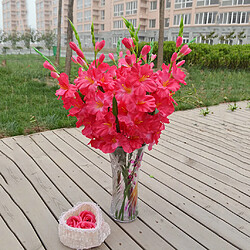 Simulation Artificielle Fleur De Glaïeul Tige Mariage Home Decor Rose Rouge