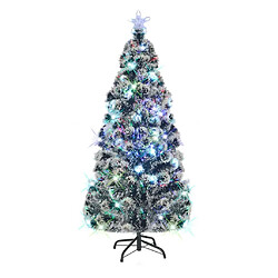 vidaXL Arbre de Noël pré-éclairé avec support 180 cm fibre optique