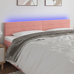 Maison Chic Tête de lit scandinave à LED,meuble de chambre Rose 180x5x78/88 cm Velours -MN61950